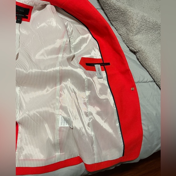 J.Crew Regent Orange Red Wool Blazer Size 00 - Picture 6 of 6